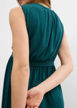 bonprix bonprix Vestido premamá/de lactancia de viscosa Verde petróleo Discount