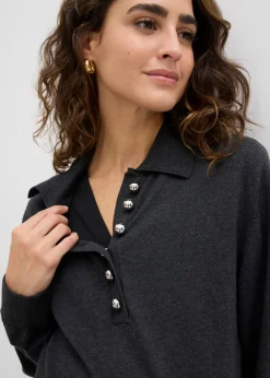 bonprix bonprix Vestido premamá/de lactancia de punto fino de algodón orgánico Antracita jaspeado Outlet