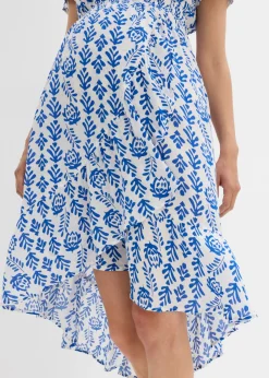 bonprix bonprix Vestido premamá/de lactancia 2 en 1 de viscosa fluida blanco-azul ártico