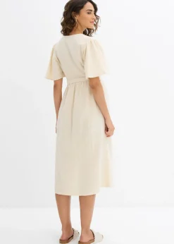 bonprix bonprix Vestido premamá/de lactancia de muselina de algodón gris guijarro Clearance