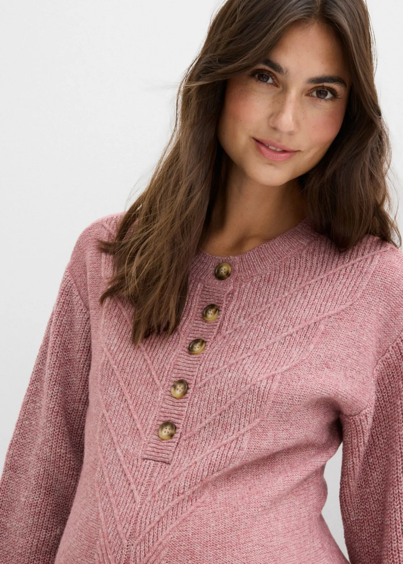 bonprix bonprix Vestido premamá/de lactancia de punto Rosa oscuro