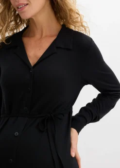 bonprix bonprix Vestido premamá/de lactancia 2 en 1 de punto de viscosa Negro Hot