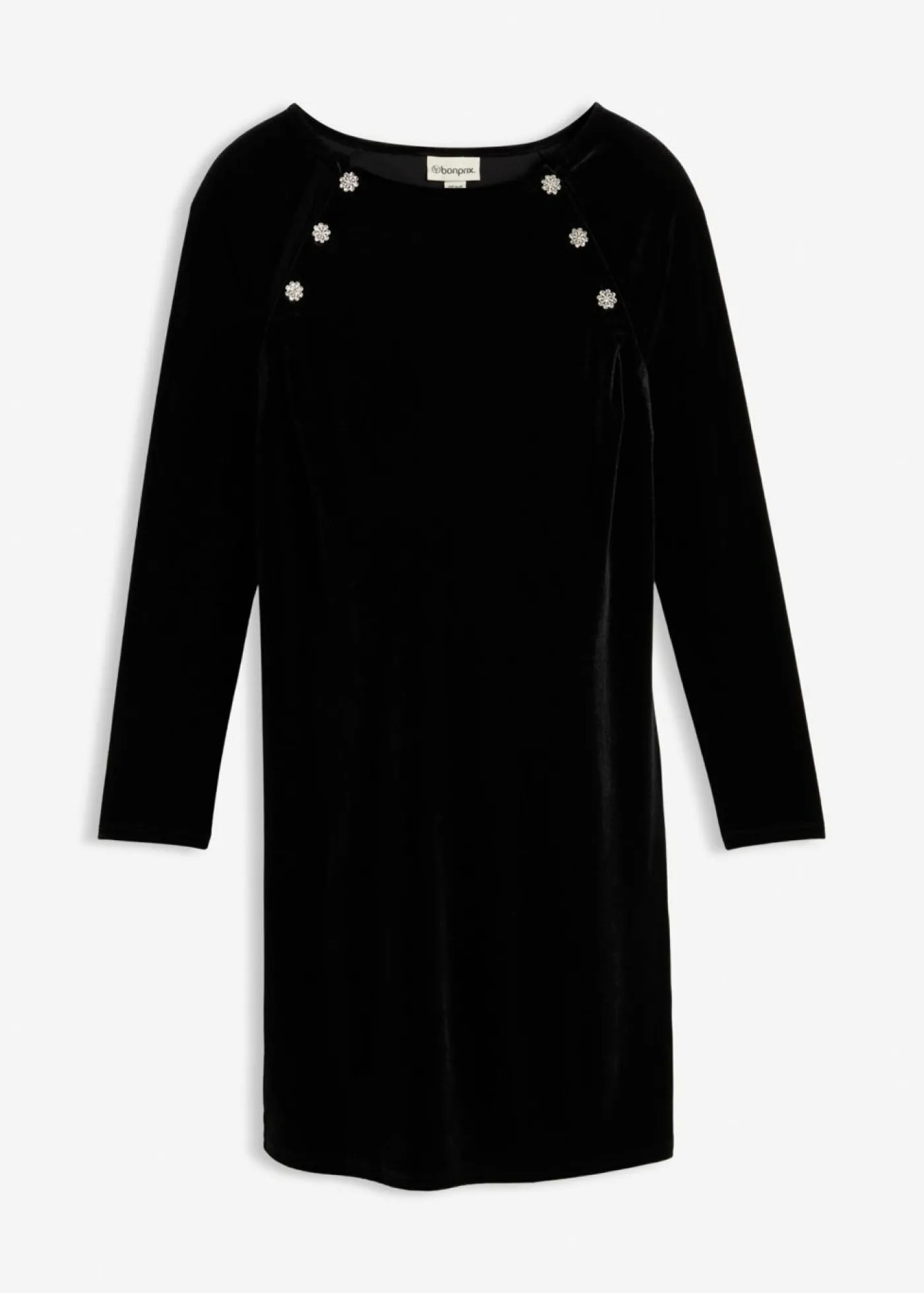 bonprix bonprix Vestido premamá/de lactancia 2 en 1 de terciopelo suave Negro Clearance