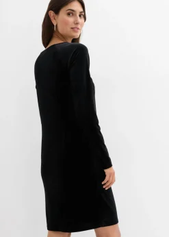 bonprix bonprix Vestido premamá/de lactancia 2 en 1 de terciopelo suave Negro Clearance