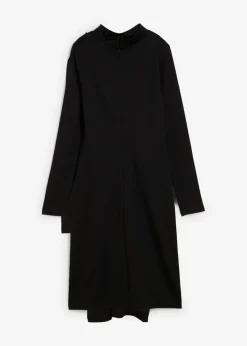 bonprix bonprix Vestido Punto di Roma con cuello alto Negro Outlet