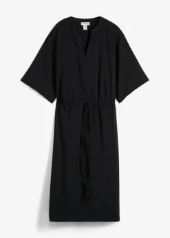 bonprix bonprix Vestido tipo caftán de viscosa fina Negro Best