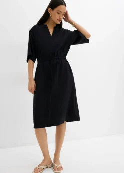bonprix bonprix Vestido tipo caftán de viscosa fina Negro Best