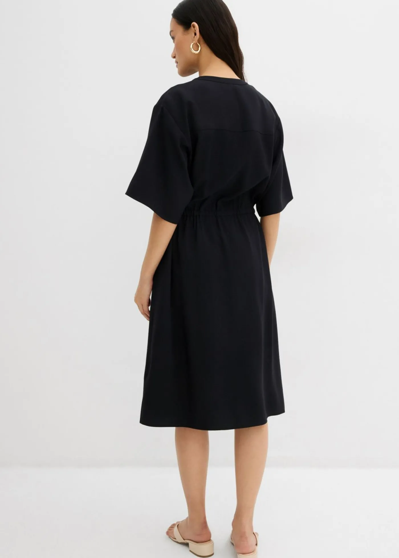 bonprix bonprix Vestido tipo caftán de viscosa fina Negro Best