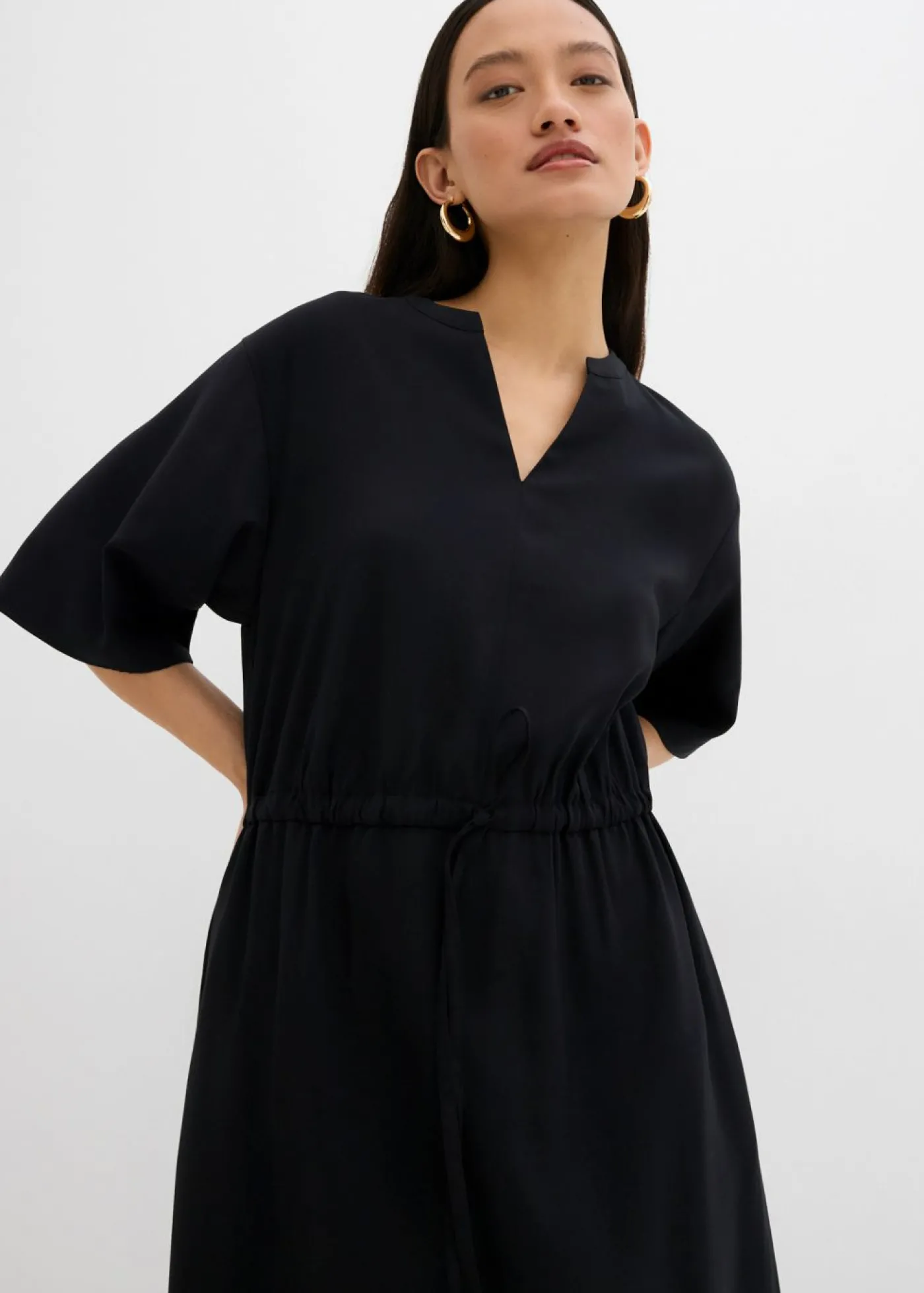 bonprix bonprix Vestido tipo caftán de viscosa fina Negro Best