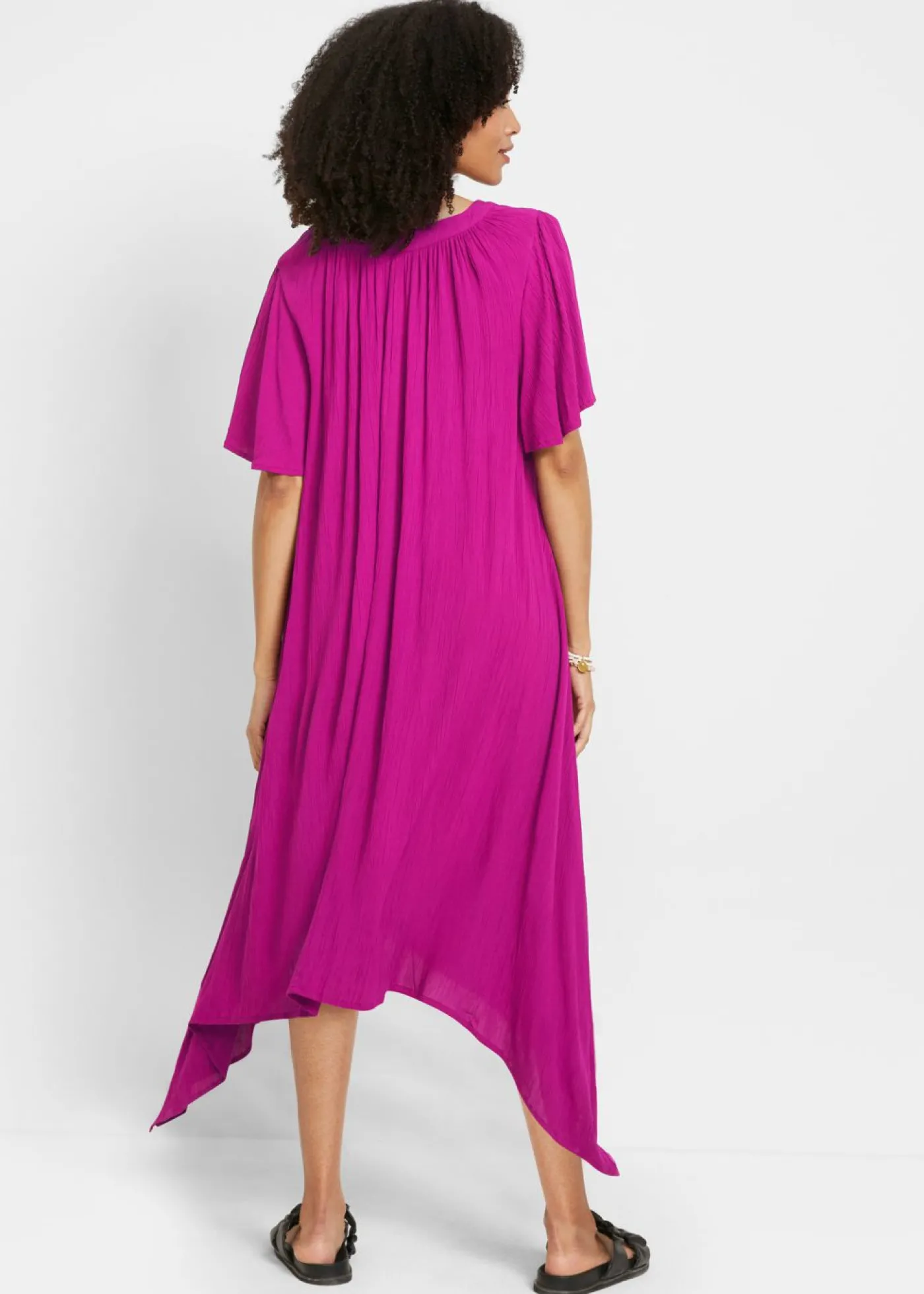 bonprix bonprix Vestido tipo caftán en tejido de crepé orquídea púrpura Sale