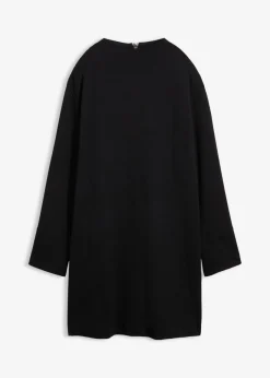 bonprix bonprix Vestido tipo chaqueta de tejido Punto di Roma Negro Hot