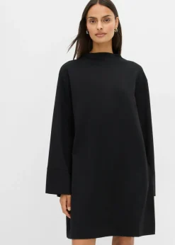 bonprix bonprix Vestido tipo chaqueta de tejido Punto di Roma Negro Hot