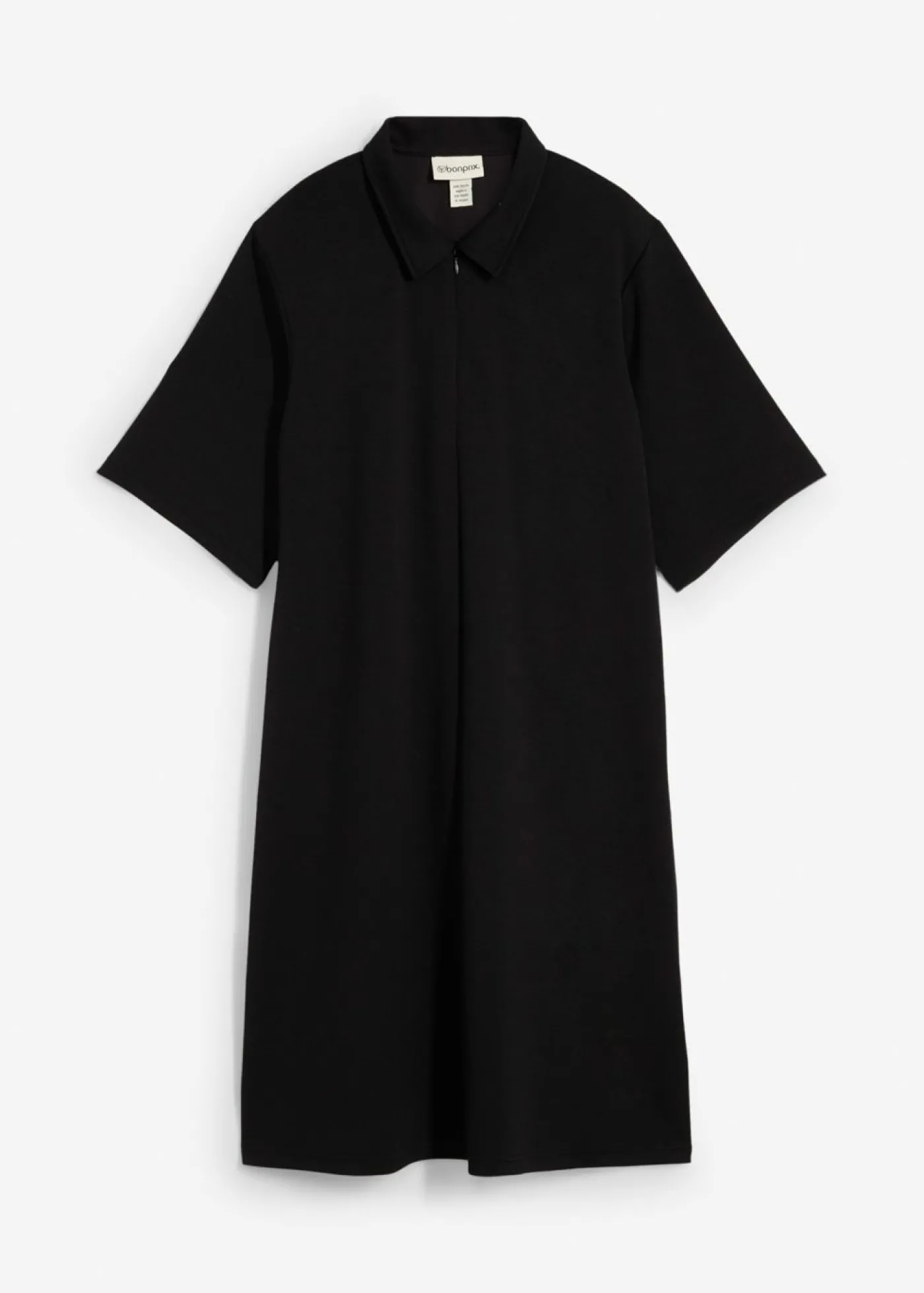 bonprix bonprix Vestido tipo polo de neopreno suave Negro Hot