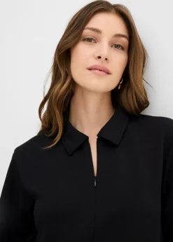 bonprix bonprix Vestido tipo polo de neopreno suave Negro Hot