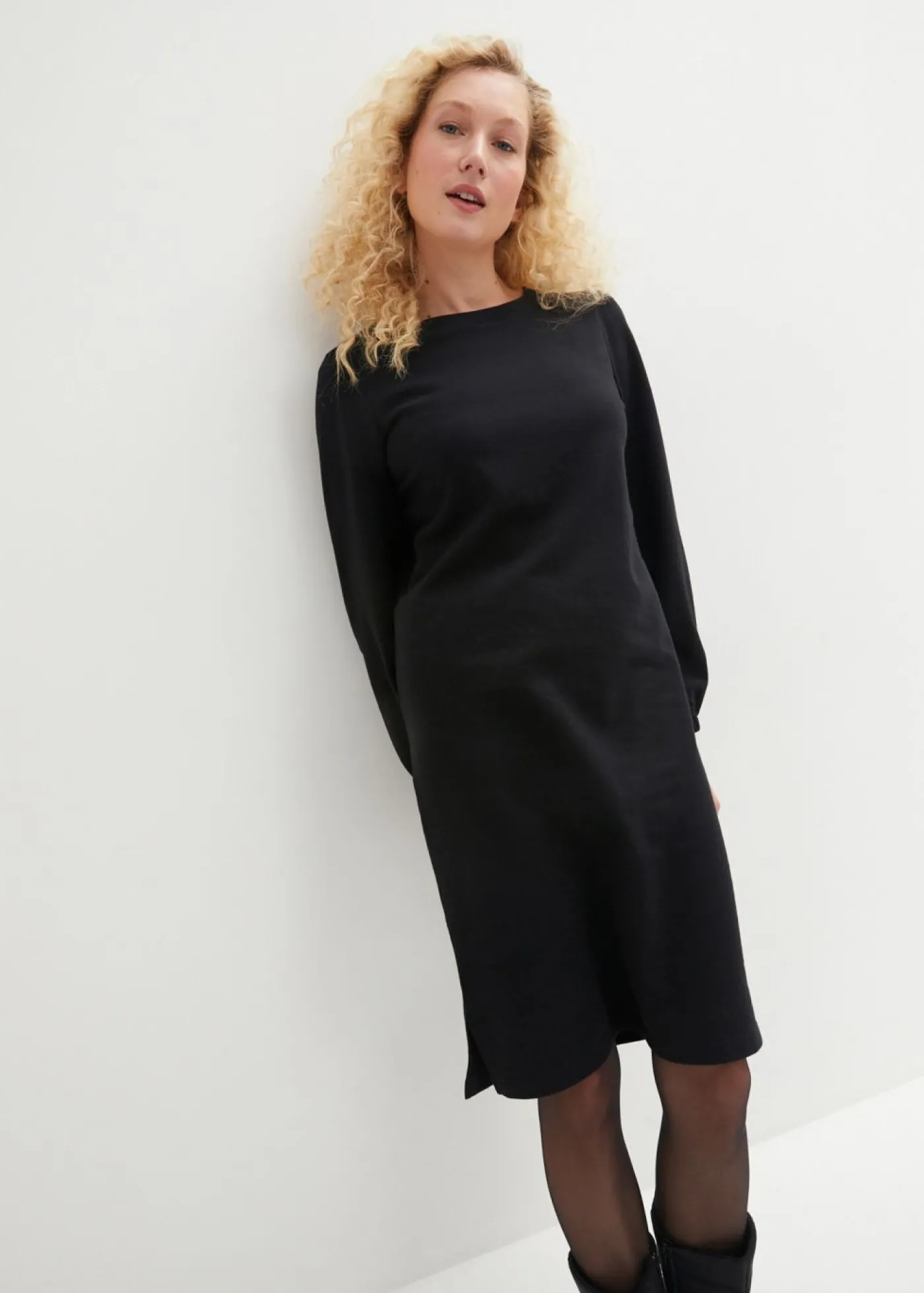 bonprix bonprix Vestido tipo sudadera Negro Discount
