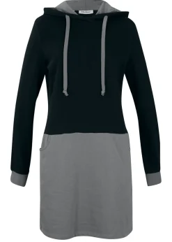 bonprix bonprix Vestido tipo sudadera Gris-negro