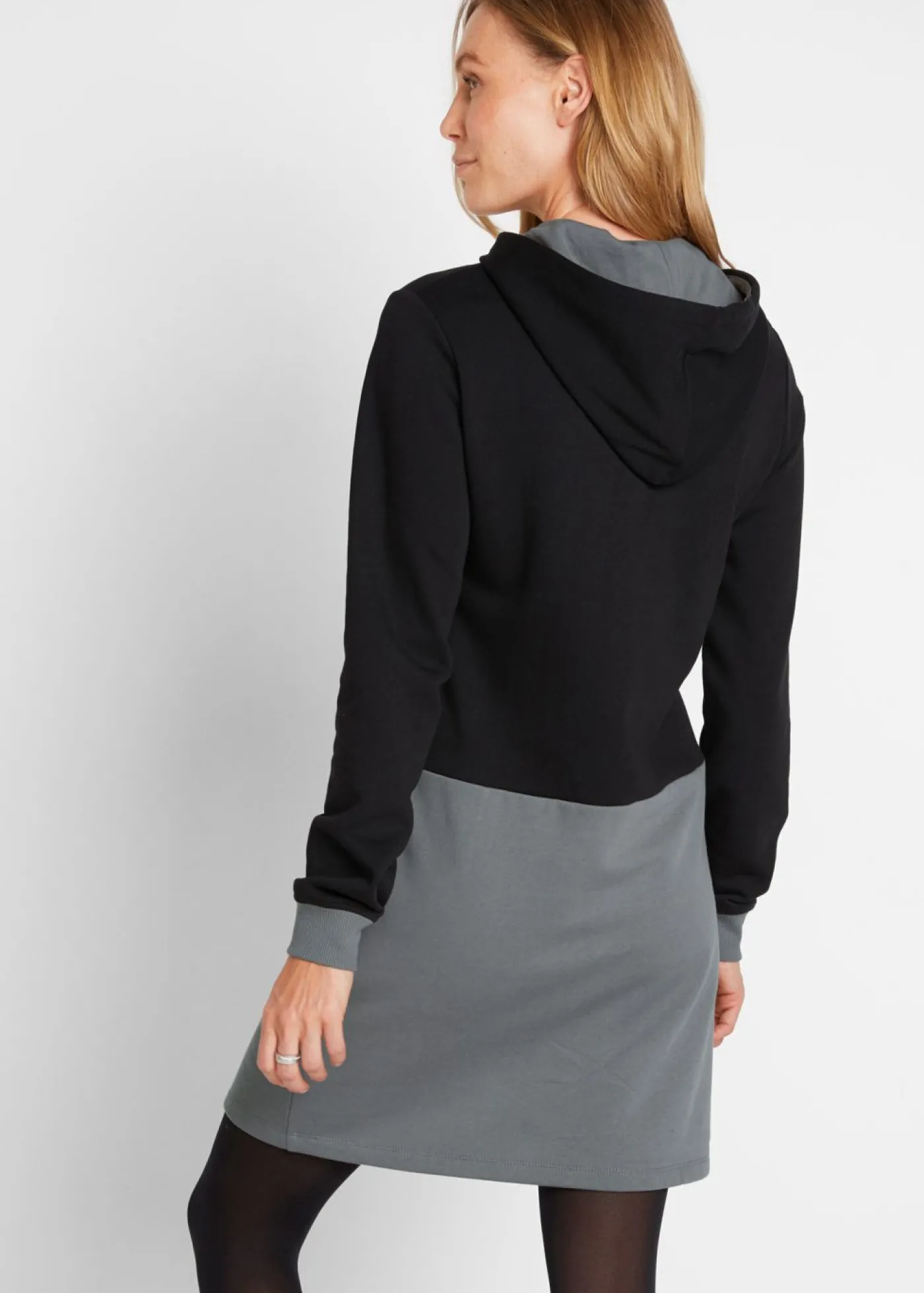 bonprix bonprix Vestido tipo sudadera Gris-negro
