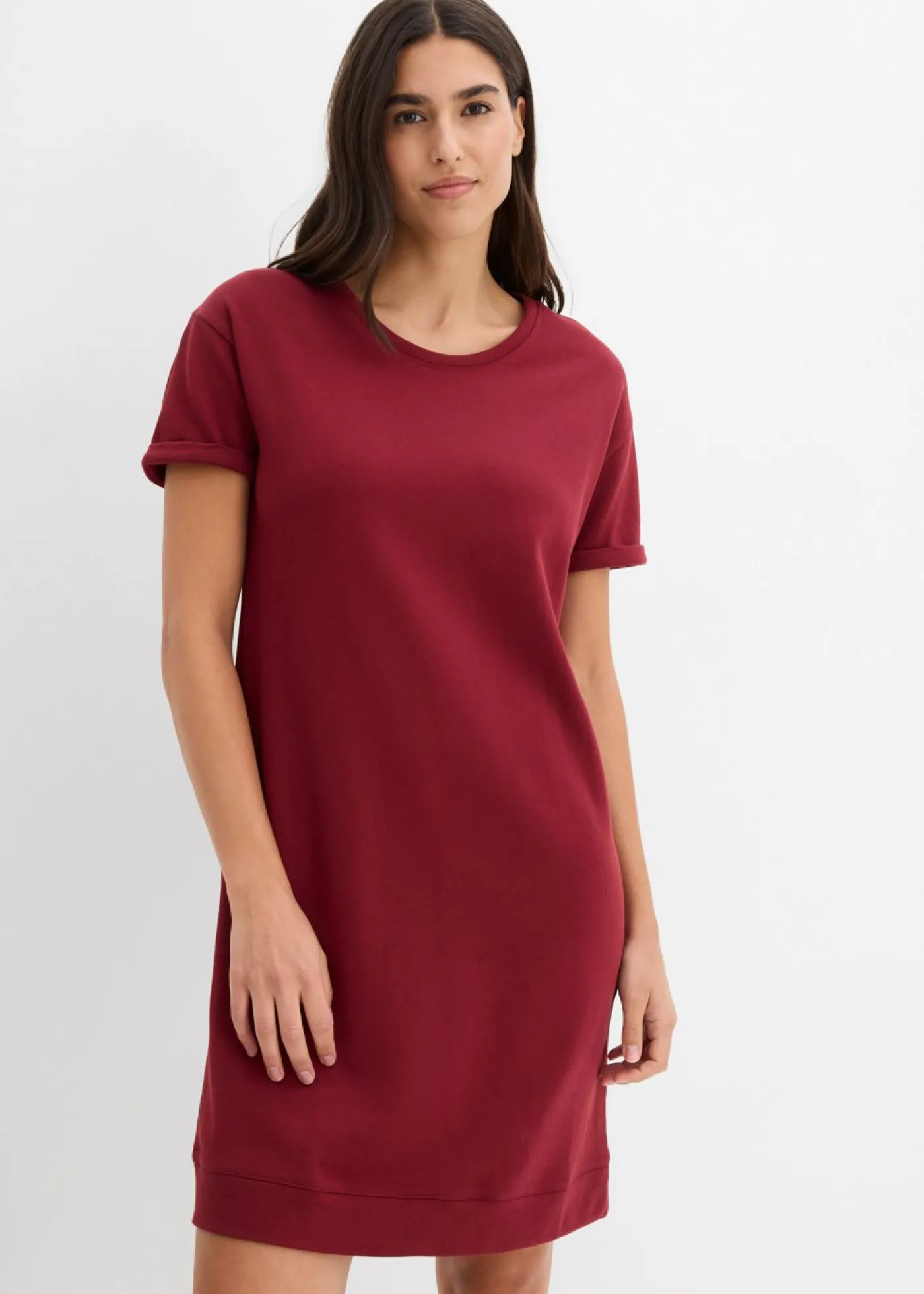 bonprix bonprix Vestido tipo sudadera Rojo rubí Clearance