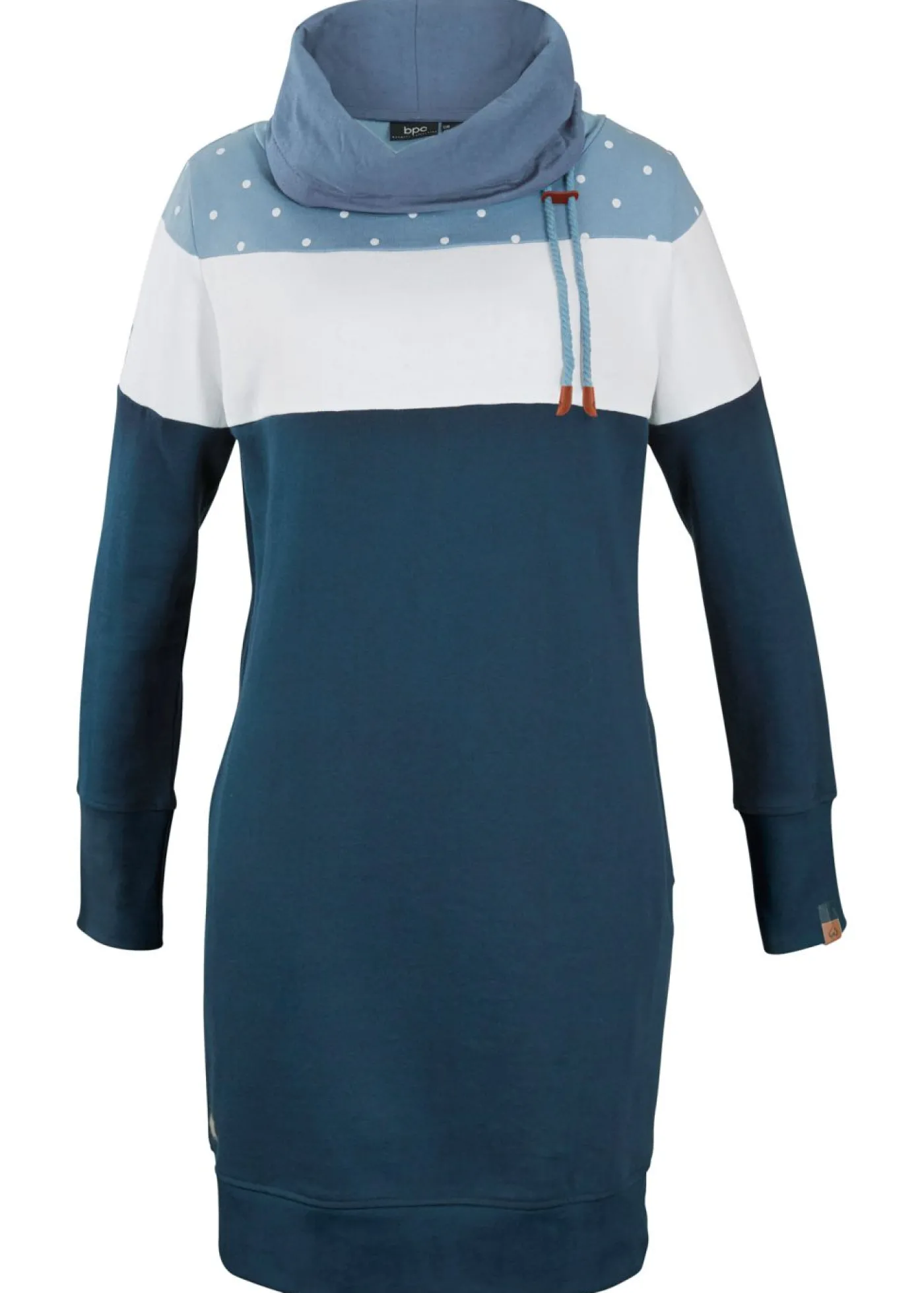 bonprix bonprix Vestido tipo sudadera azul marino topos