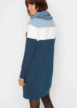 bonprix bonprix Vestido tipo sudadera azul marino topos