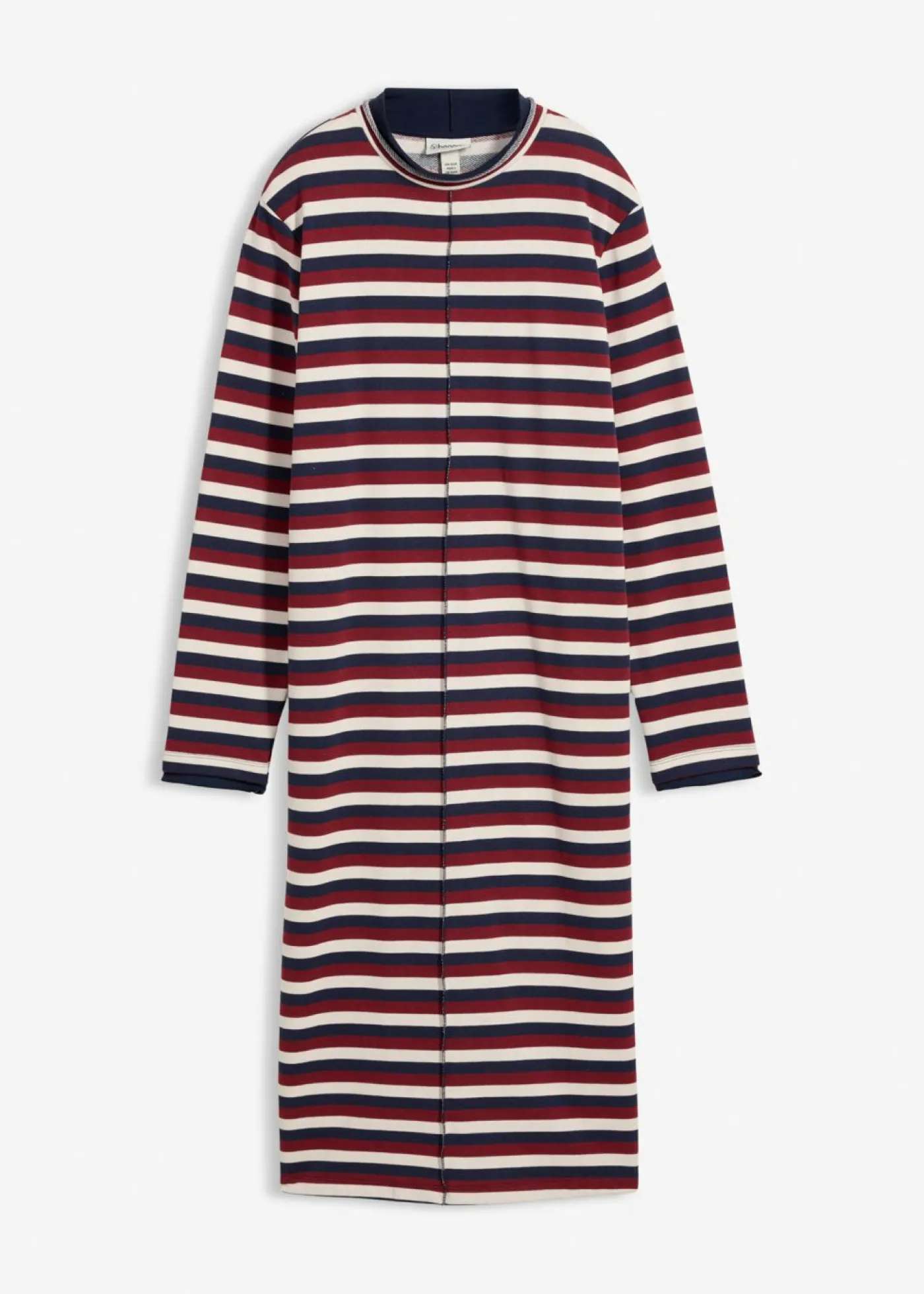 bonprix bonprix Vestido tipo sudadera Rojo rubí/blanco perla/azul marino con rayas Outlet