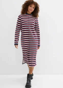 bonprix bonprix Vestido tipo sudadera Rojo rubí/blanco perla/azul marino con rayas Outlet