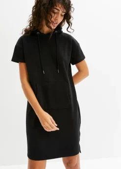 bonprix bonprix Vestido tipo sudadera con capucha Negro Clearance