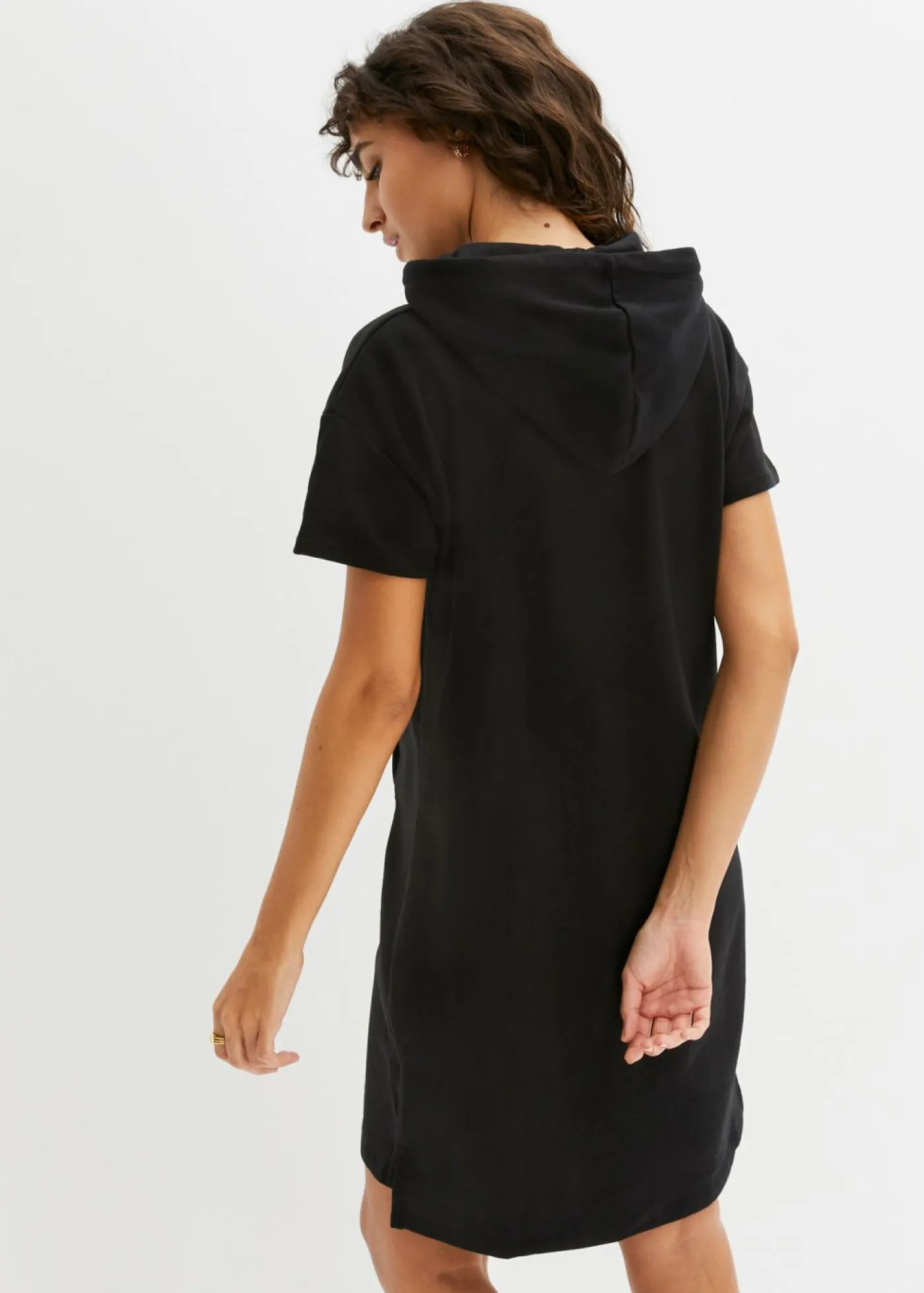 bonprix bonprix Vestido tipo sudadera con capucha Negro Clearance