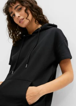 bonprix bonprix Vestido tipo sudadera con capucha Negro Clearance