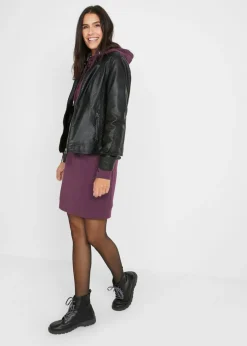 bonprix bonprix Vestido tipo sudadera con capucha Baya de saúco