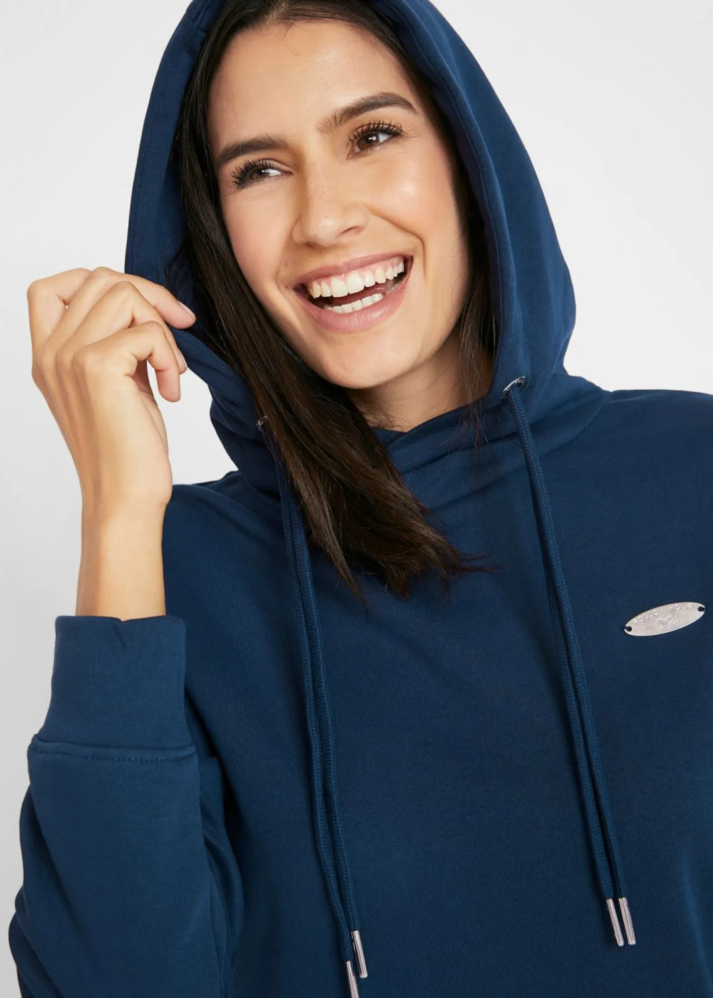 bonprix bonprix Vestido tipo sudadera con capucha Azul oscuro Best