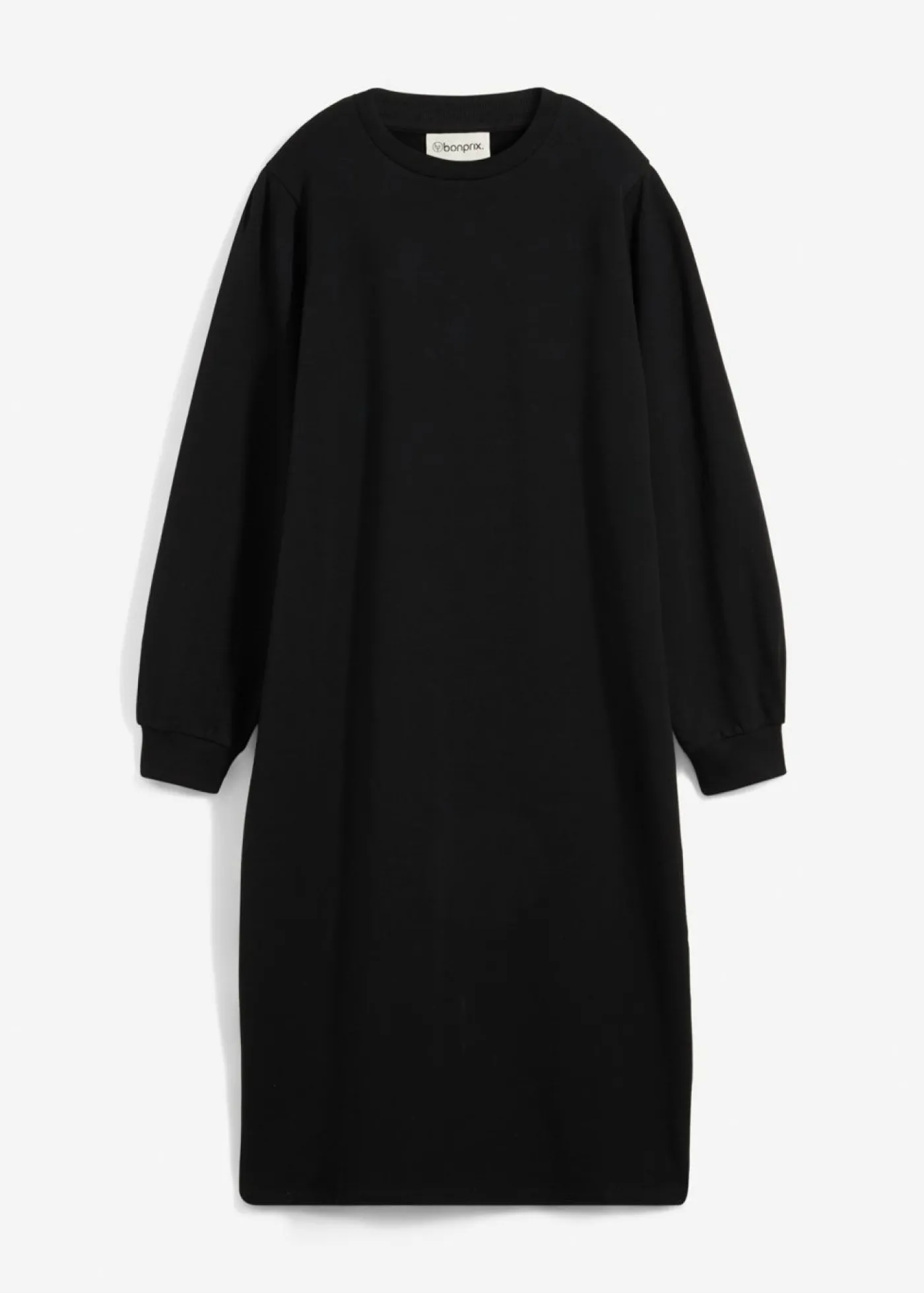 bonprix bonprix Vestido tipo sudadera con mangas abullonadas Negro Outlet