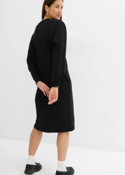 bonprix bonprix Vestido tipo sudadera con mangas abullonadas Negro Outlet