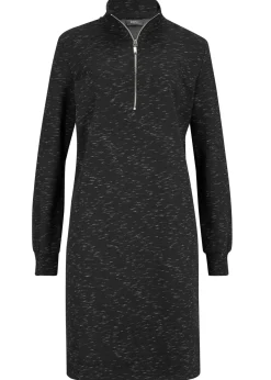 bonprix bonprix Vestido tipo sudadera con cuello troyer Negro New