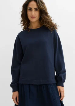 bonprix bonprix Vestido tipo sudadera con falda Azul marino Sale