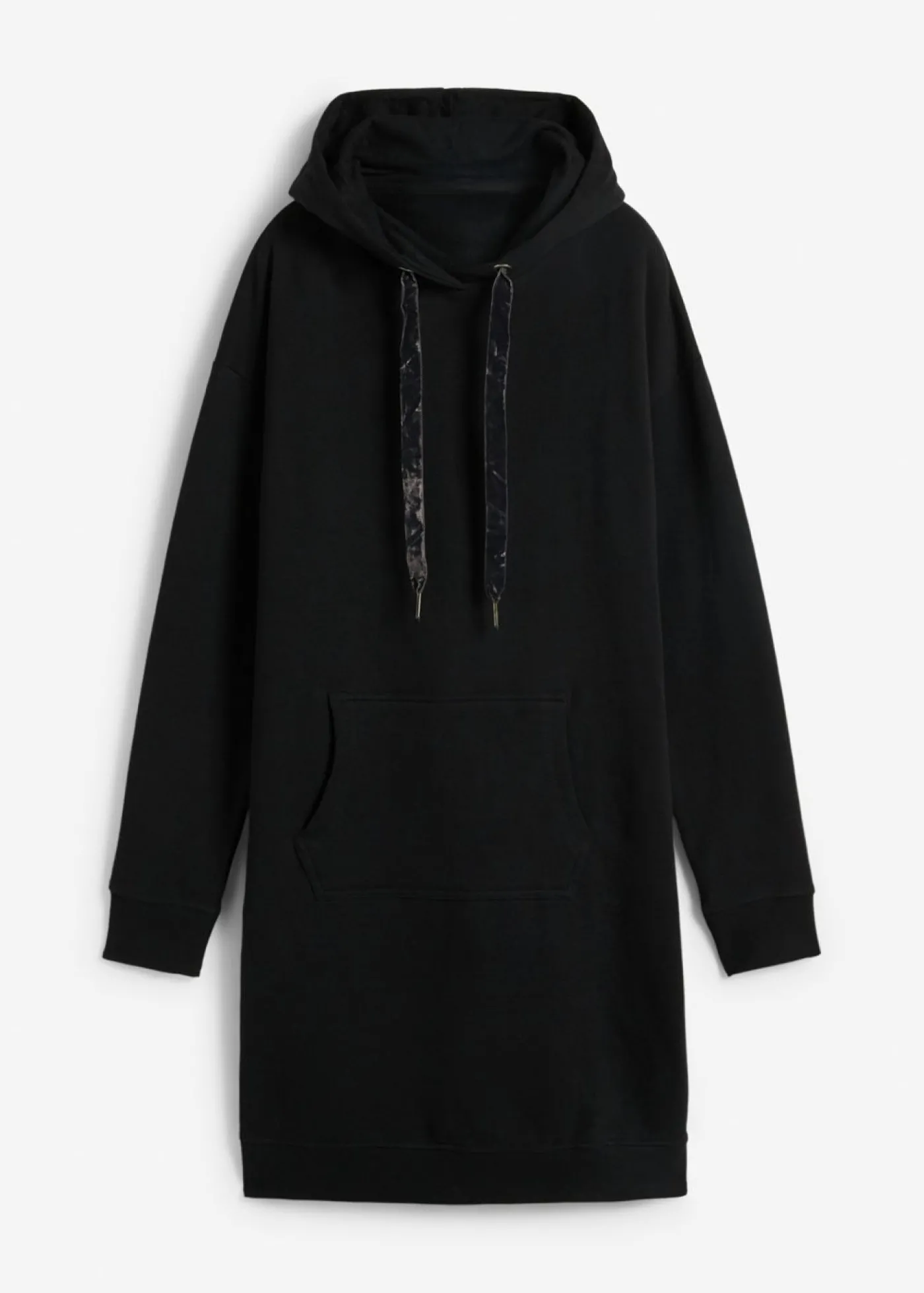 bonprix bonprix Vestido tipo sudadera de algodón puro Negro