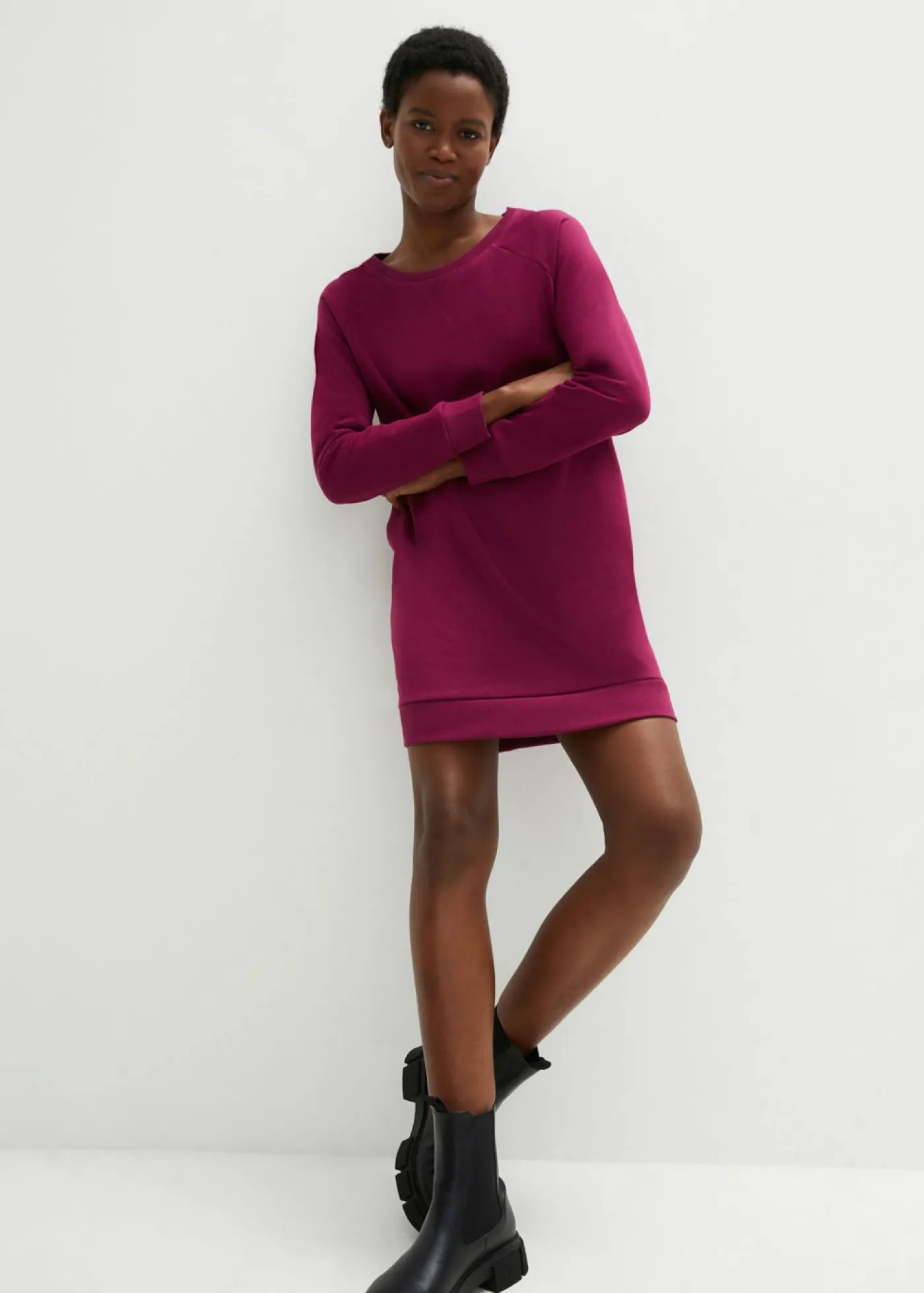 bonprix bonprix Vestido tipo sudadera de felpa suave Baya Discount