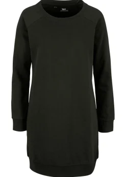 bonprix bonprix Vestido tipo sudadera de felpa suave Negro