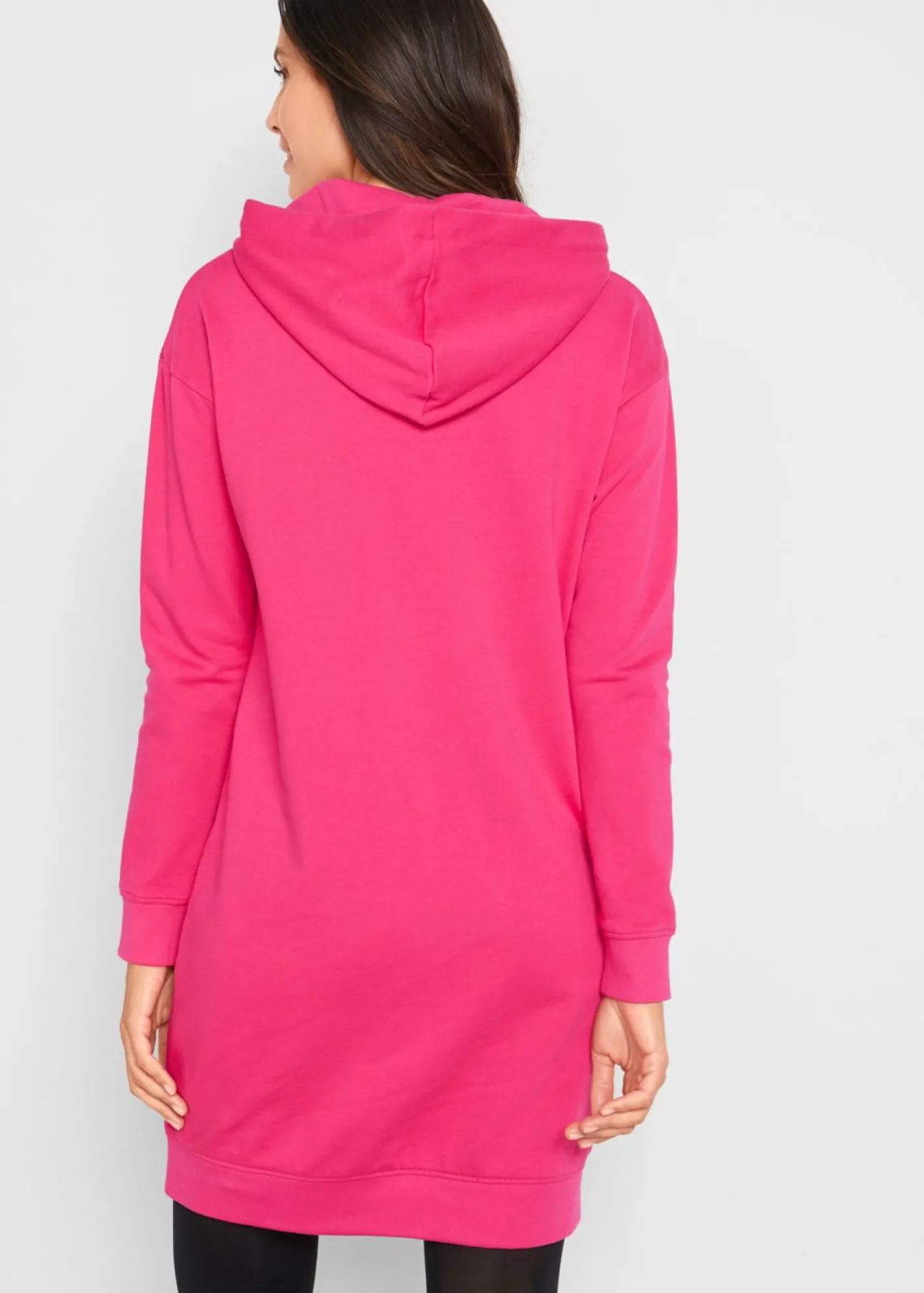 bonprix bonprix Vestido tipo sudadera de algodón puro Rosa oscuro Discount