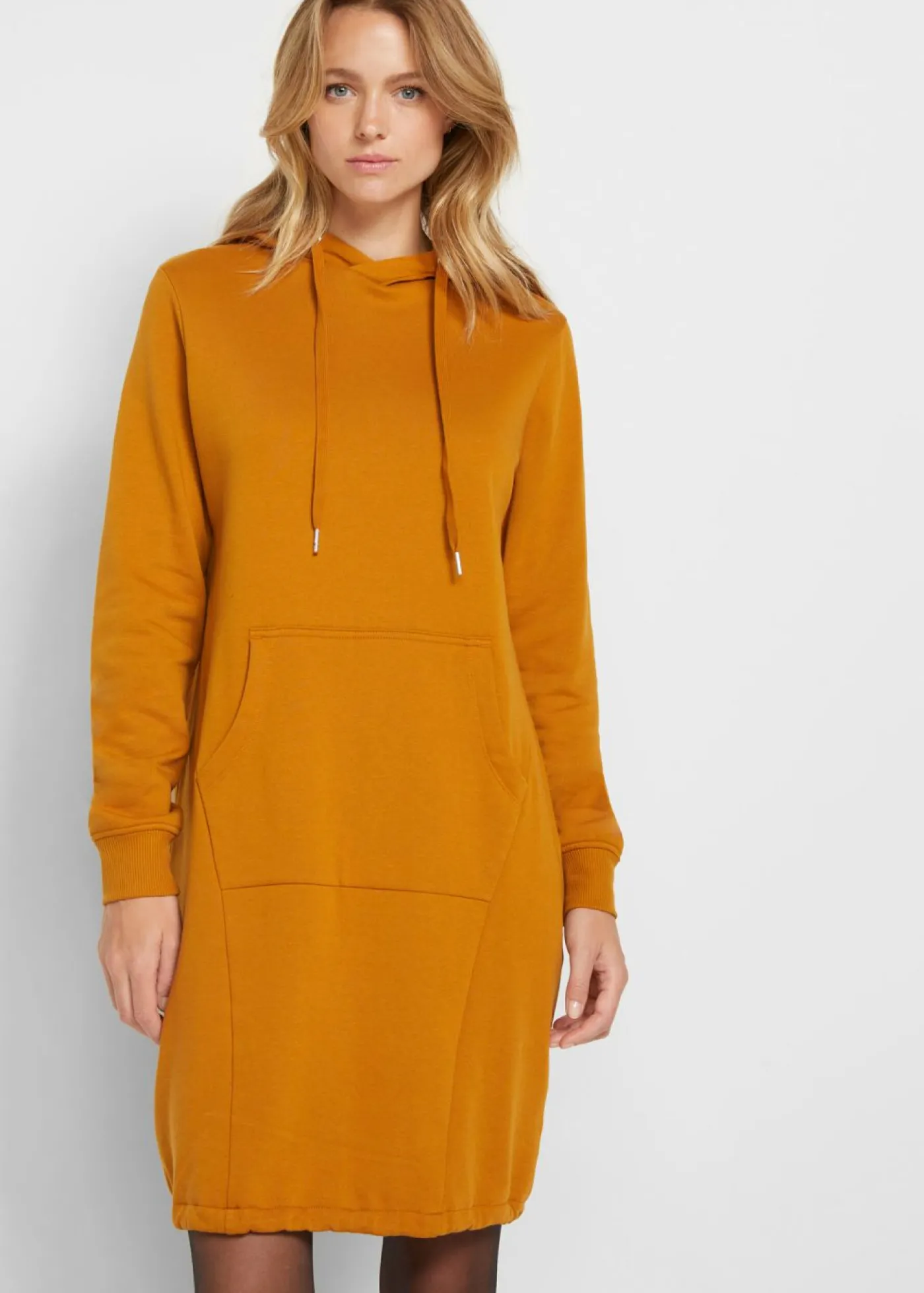 bonprix bonprix Vestido tipo sudadera de mezcla de algodón marrón canela Sale
