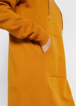bonprix bonprix Vestido tipo sudadera de mezcla de algodón marrón canela Sale