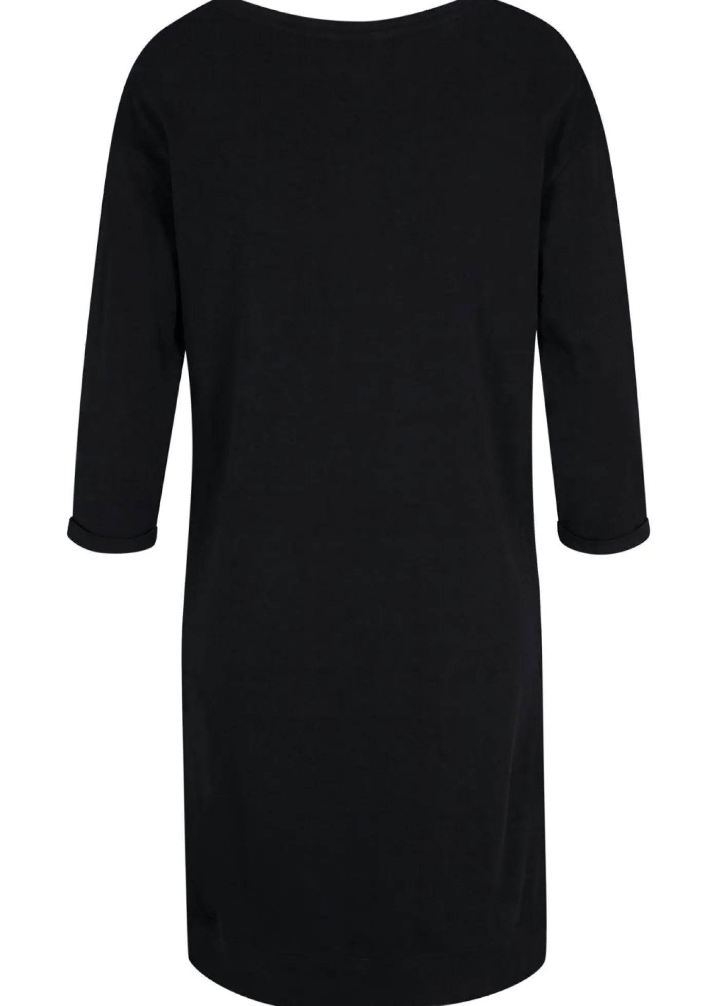 bonprix bonprix Vestido tipo sudadera, mangas 3/4, interior suave Negro New