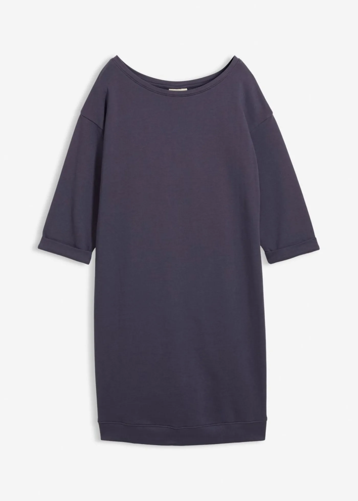 bonprix bonprix Vestido tipo sudadera, mangas 3/4, interior suave arándano New