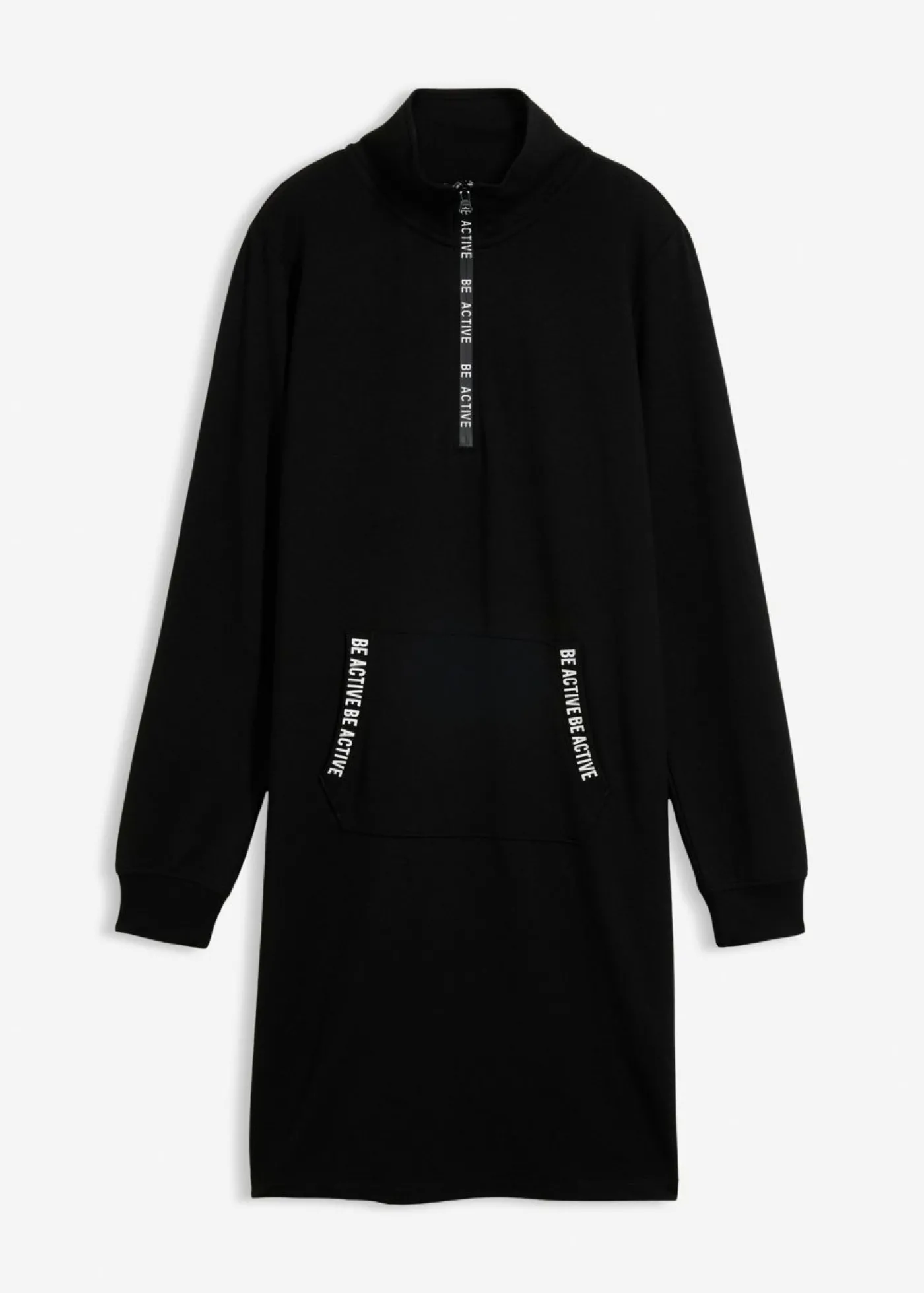 bonprix bonprix Vestido tipo sudadera suave Negro estampado Outlet