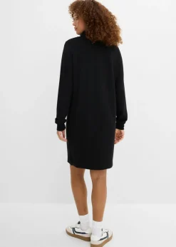 bonprix bonprix Vestido tipo sudadera suave Negro estampado Outlet