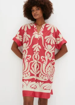 bonprix bonprix Vestido tipo túnica Rojo-crema Outlet