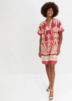bonprix bonprix Vestido tipo túnica Rojo-crema Outlet
