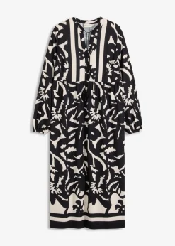 bonprix bonprix Vestido tipo túnica Negro-blanco Clearance