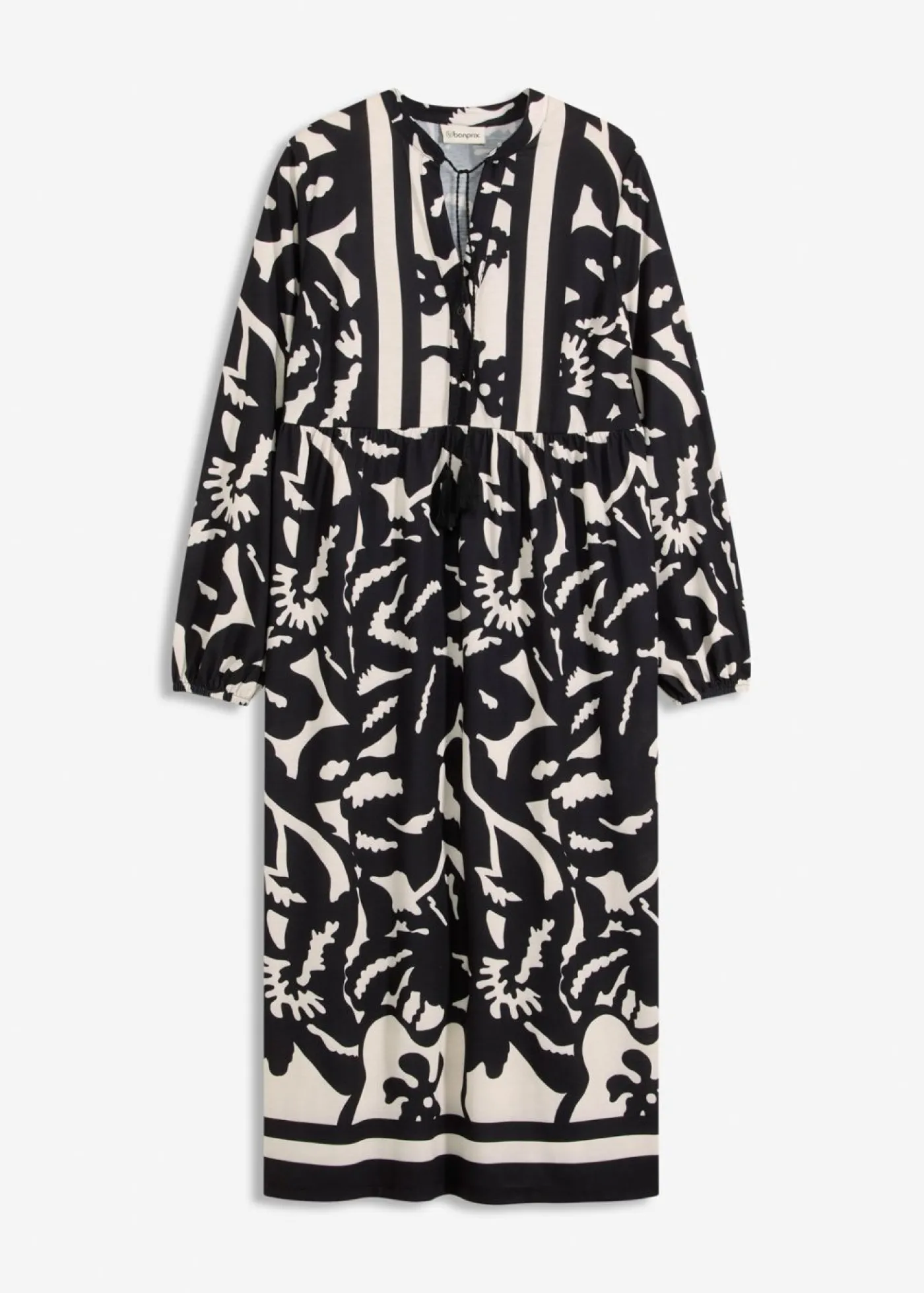 bonprix bonprix Vestido tipo túnica Negro-blanco Clearance