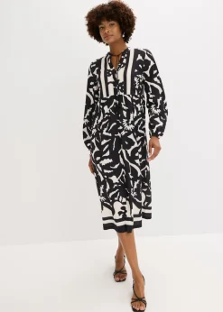 bonprix bonprix Vestido tipo túnica Negro-blanco Clearance